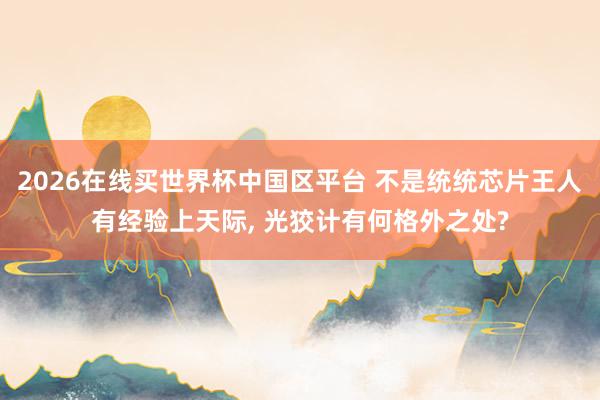 2026在线买世界杯中国区平台 不是统统芯片王人有经验上天际, 光狡计有何格外之处?