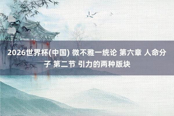 2026世界杯(中国) 微不雅一统论 第六章 人命分子 第二节 引力的两种版块