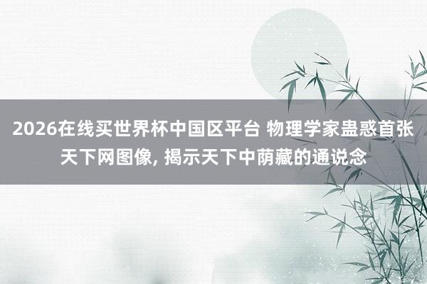 2026在线买世界杯中国区平台 物理学家蛊惑首张天下网图像, 揭示天下中荫藏的通说念