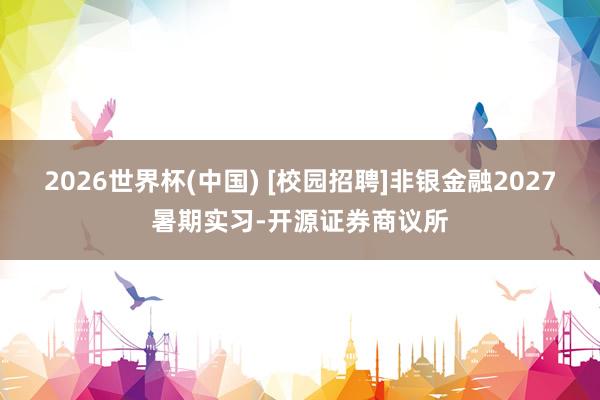 2026世界杯(中国) [校园招聘]非银金融2027暑期实习-开源证券商议所