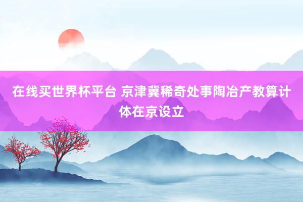 在线买世界杯平台 京津冀稀奇处事陶冶产教算计体在京设立