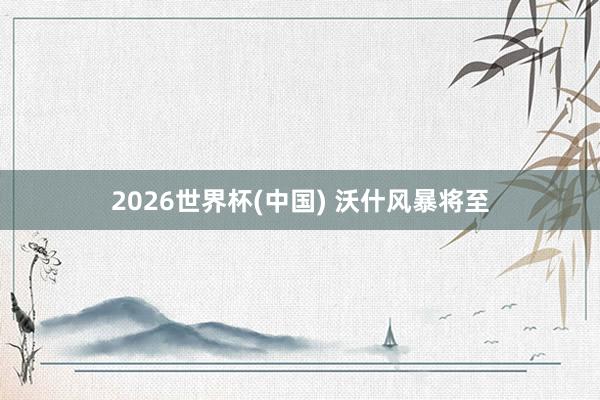 2026世界杯(中国) 沃什风暴将至
