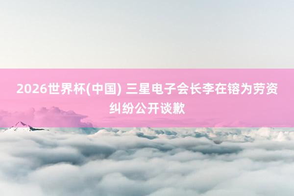 2026世界杯(中国) 三星电子会长李在镕为劳资纠纷公开谈歉