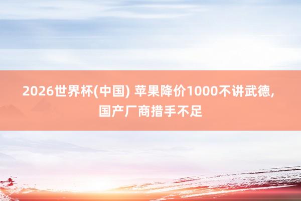2026世界杯(中国) 苹果降价1000不讲武德, 国产厂商措手不足