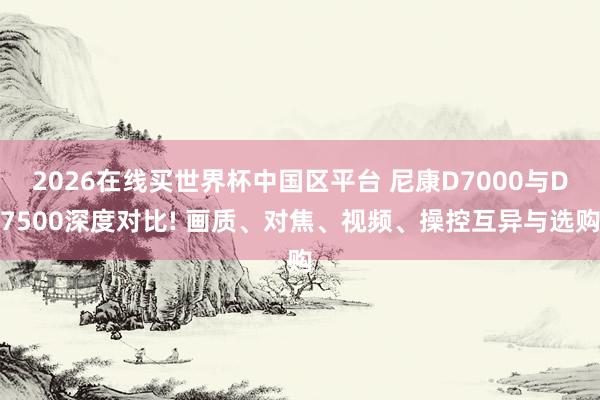 2026在线买世界杯中国区平台 尼康D7000与D7500深度对比! 画质、对焦、视频、操控互异与选购