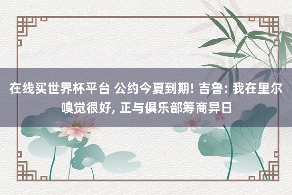 在线买世界杯平台 公约今夏到期! 吉鲁: 我在里尔嗅觉很好, 正与俱乐部筹商异日