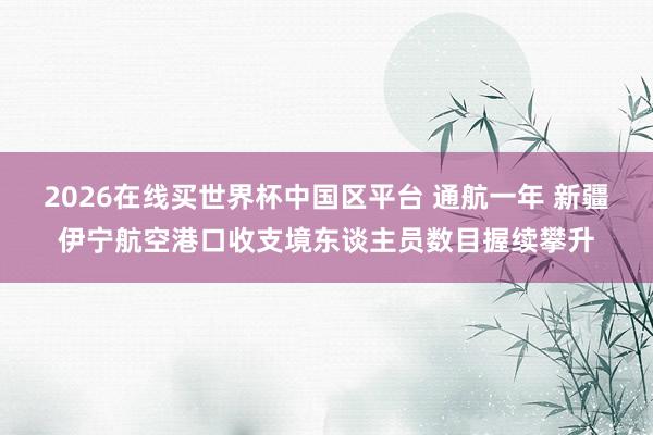 2026在线买世界杯中国区平台 通航一年 新疆伊宁航空港口收支境东谈主员数目握续攀升