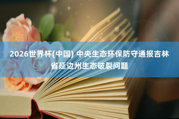 2026世界杯(中国) 中央生态环保防守通报吉林省延边州生态破裂问题