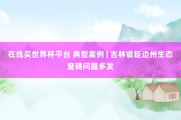 在线买世界杯平台 典型案例 | 吉林省延边州生态窒碍问题多发