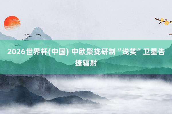 2026世界杯(中国) 中欧聚拢研制“浅笑”卫星告捷辐射