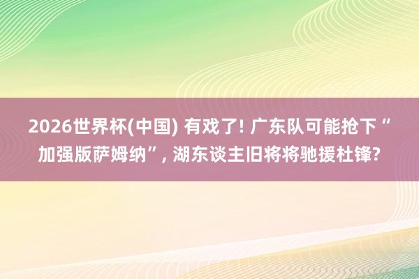 2026世界杯(中国) 有戏了! 广东队可能抢下“加强版萨姆纳”, 湖东谈主旧将将驰援杜锋?