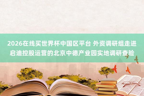 2026在线买世界杯中国区平台 外资调研组走进启迪控股运营的北京中德产业园实地调研查验