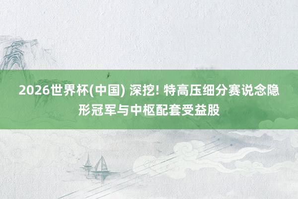 2026世界杯(中国) 深挖! 特高压细分赛说念隐形冠军与中枢配套受益股