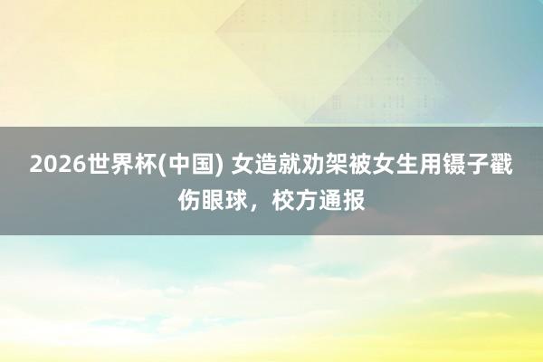 2026世界杯(中国) 女造就劝架被女生用镊子戳伤眼球,校方通报