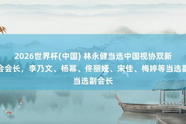 2026世界杯(中国) 林永健当选中国视协双新委员会会长，李乃文、杨幂、佟丽娅、宋佳、梅婷等当选副会长