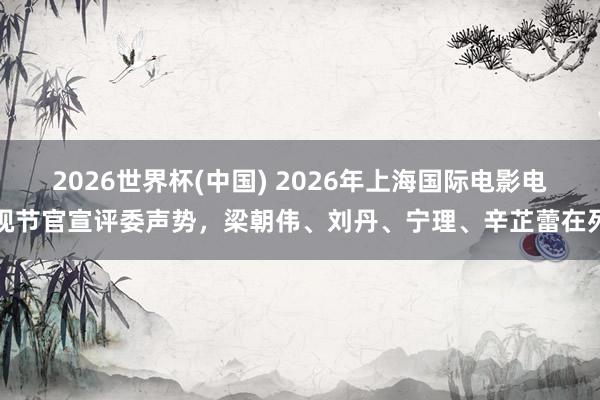 2026世界杯(中国) 2026年上海国际电影电视节官宣评委声势,梁朝伟、刘丹、宁理、辛芷蕾在列