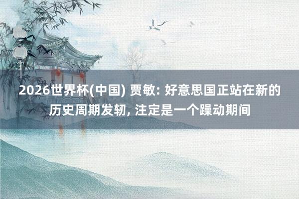 2026世界杯(中国) 贾敏: 好意思国正站在新的历史周期发轫， 注定是一个躁动期间