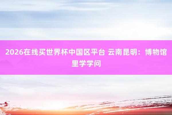 2026在线买世界杯中国区平台 云南昆明：博物馆里学学问