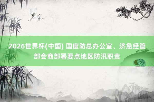 2026世界杯(中国) 国度防总办公室、济急经管部会商部署要点地区防汛职责