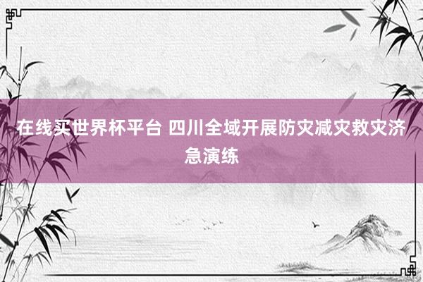 在线买世界杯平台 四川全域开展防灾减灾救灾济急演练
