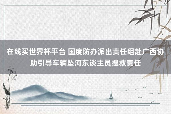 在线买世界杯平台 国度防办派出责任组赴广西协助引导车辆坠河东谈主员搜救责任