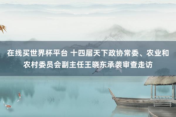 在线买世界杯平台 十四届天下政协常委、农业和农村委员会副主任王晓东承袭审查走访