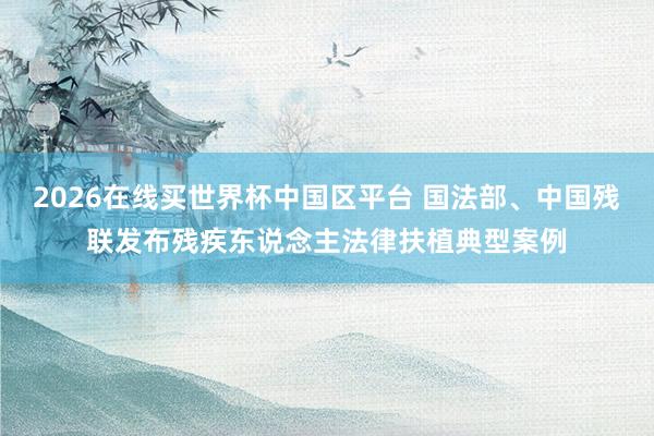 2026在线买世界杯中国区平台 国法部、中国残联发布残疾东说念主法律扶植典型案例