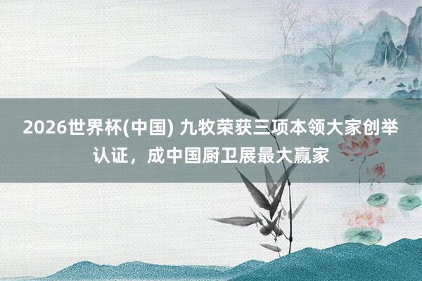 2026世界杯(中国) 九牧荣获三项本领大家创举认证,成中国厨卫展最大赢家
