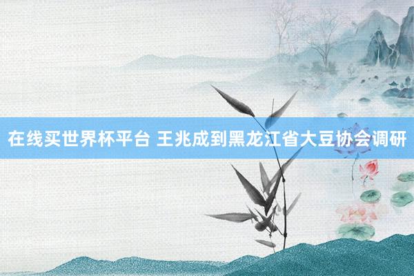 在线买世界杯平台 王兆成到黑龙江省大豆协会调研