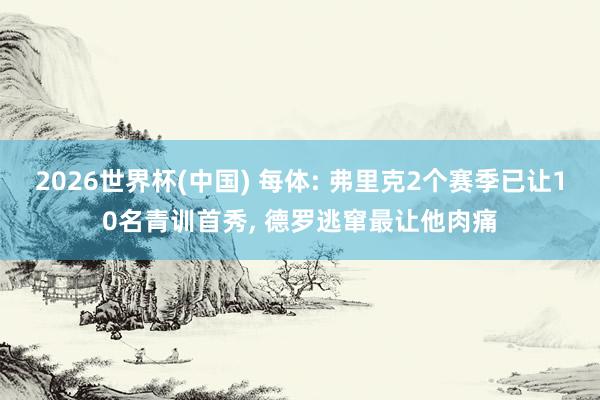 2026世界杯(中国) 每体: 弗里克2个赛季已让10名青训首秀, 德罗逃窜最让他肉痛