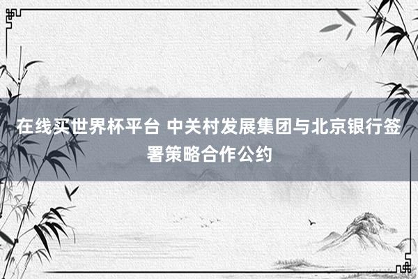 在线买世界杯平台 中关村发展集团与北京银行签署策略合作公约