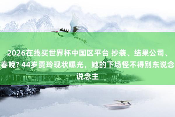 2026在线买世界杯中国区平台 抄袭、结果公司、退春晚? 44岁贾玲现状曝光,她的下场怪不得别东说念主