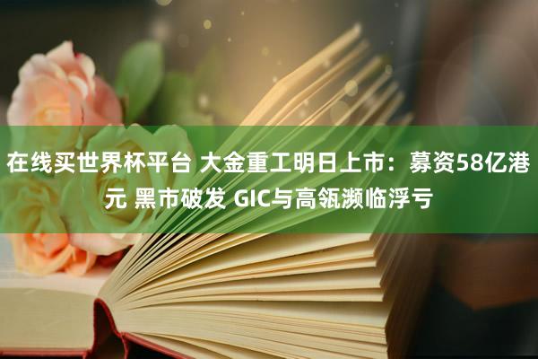在线买世界杯平台 大金重工明日上市:募资58亿港元 黑市破发 GIC与高瓴濒临浮亏