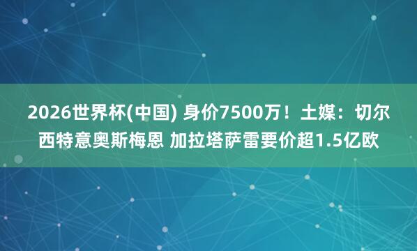 2026世界杯(中国) 身价7500万!土媒:切尔西特意奥斯梅恩 加拉塔萨雷要价超1.5亿欧