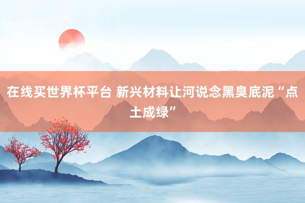 在线买世界杯平台 新兴材料让河说念黑臭底泥“点土成绿”