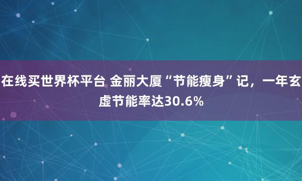 在线买世界杯平台 金丽大厦“节能瘦身”记,一年玄虚节能率达30.6%