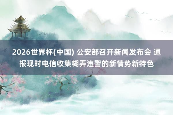 2026世界杯(中国) 公安部召开新闻发布会 通报现时电信收集糊弄违警的新情势新特色