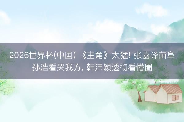 2026世界杯(中国) 《主角》太猛! 张嘉译苗阜孙浩看哭我方, 韩沛颖透彻看懵圈