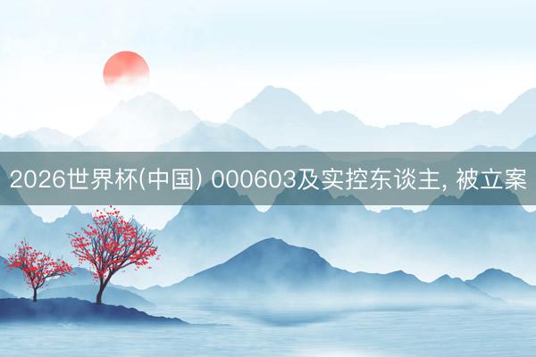 2026世界杯(中国) 000603及实控东谈主, 被立案